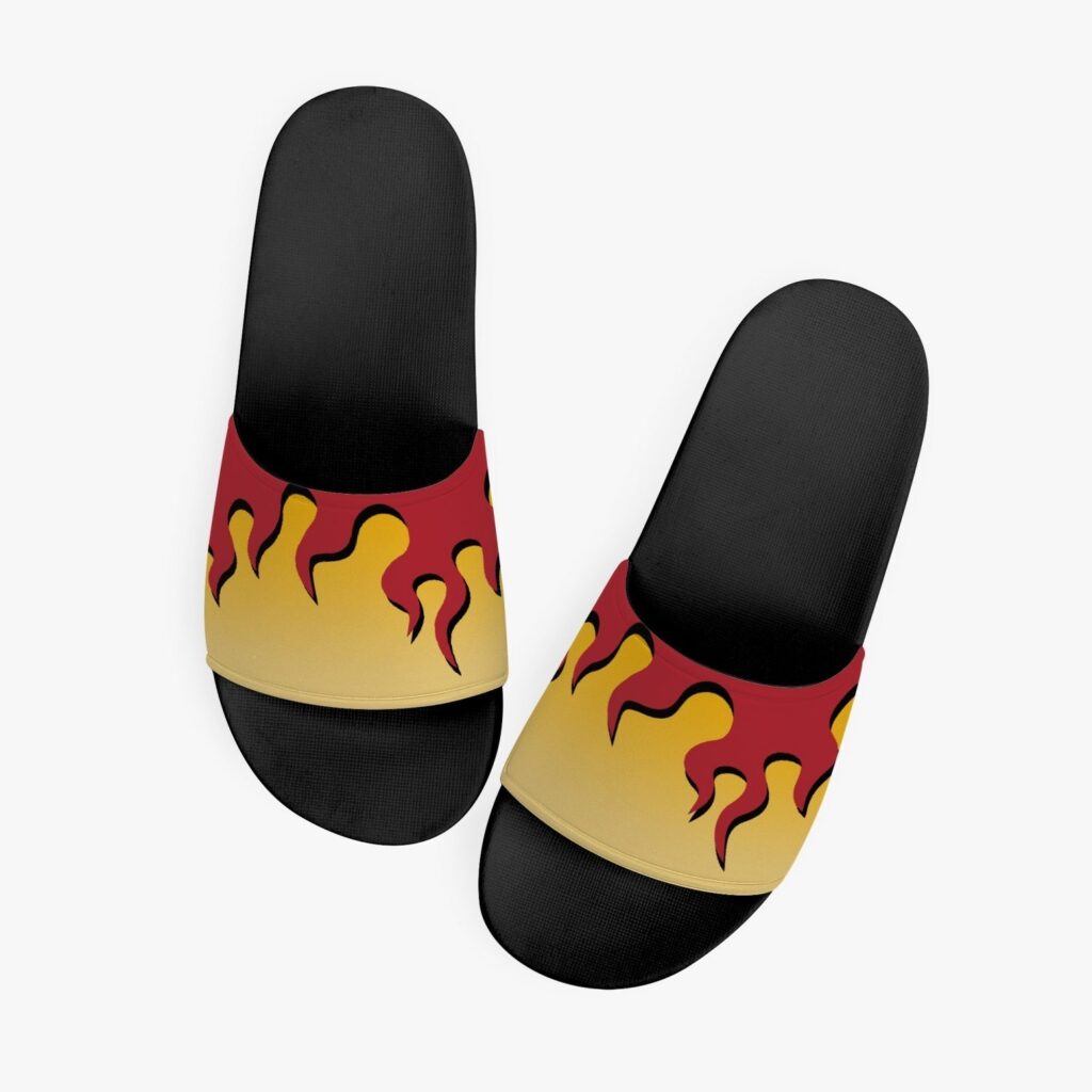 kyojuro rengoku demon slayer slides custom sandals - Demon Slayer Shoes